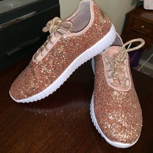 Rose gold glitter sneakers